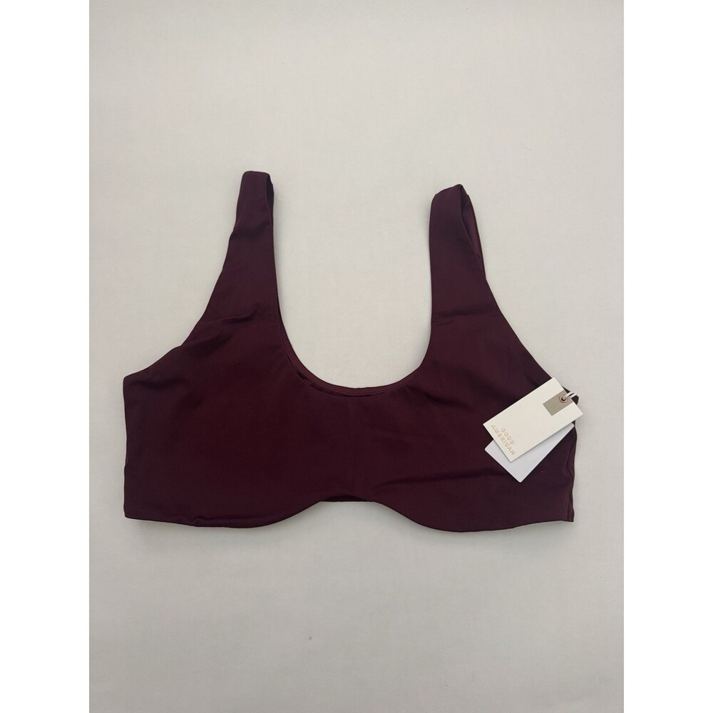 Good‎ American Compression Scoop Bikini Top Spice 005 Burgundy Size 3XL NWT